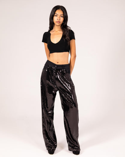 Sequin Wide leg pants